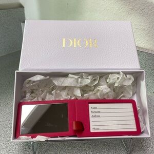 DIOR Red Luggage Travel Tag &
Compact Mirror NIB
